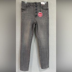 NWT Express ankle legging super high rise jeans. Washed Black/Grey 6R